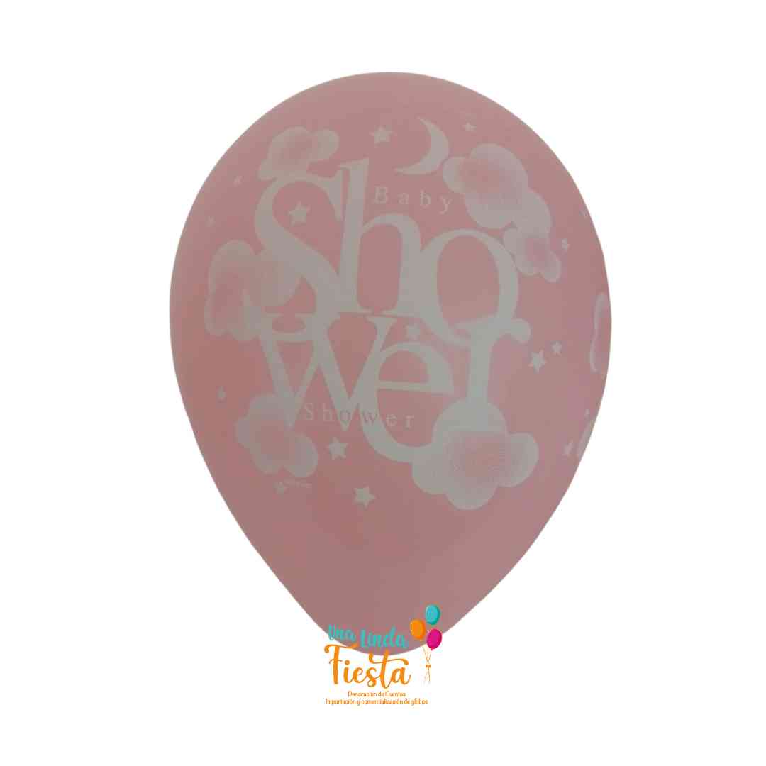 Globos diseño Baby Shower Color Rosa Látex R11